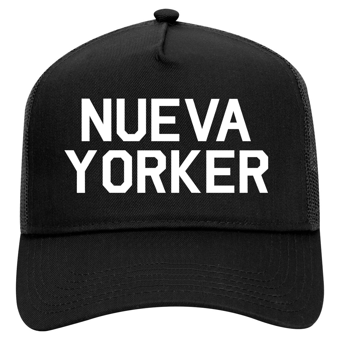 Nueva Yorker New York Spanish Mens Mesh Trucker Hat Black