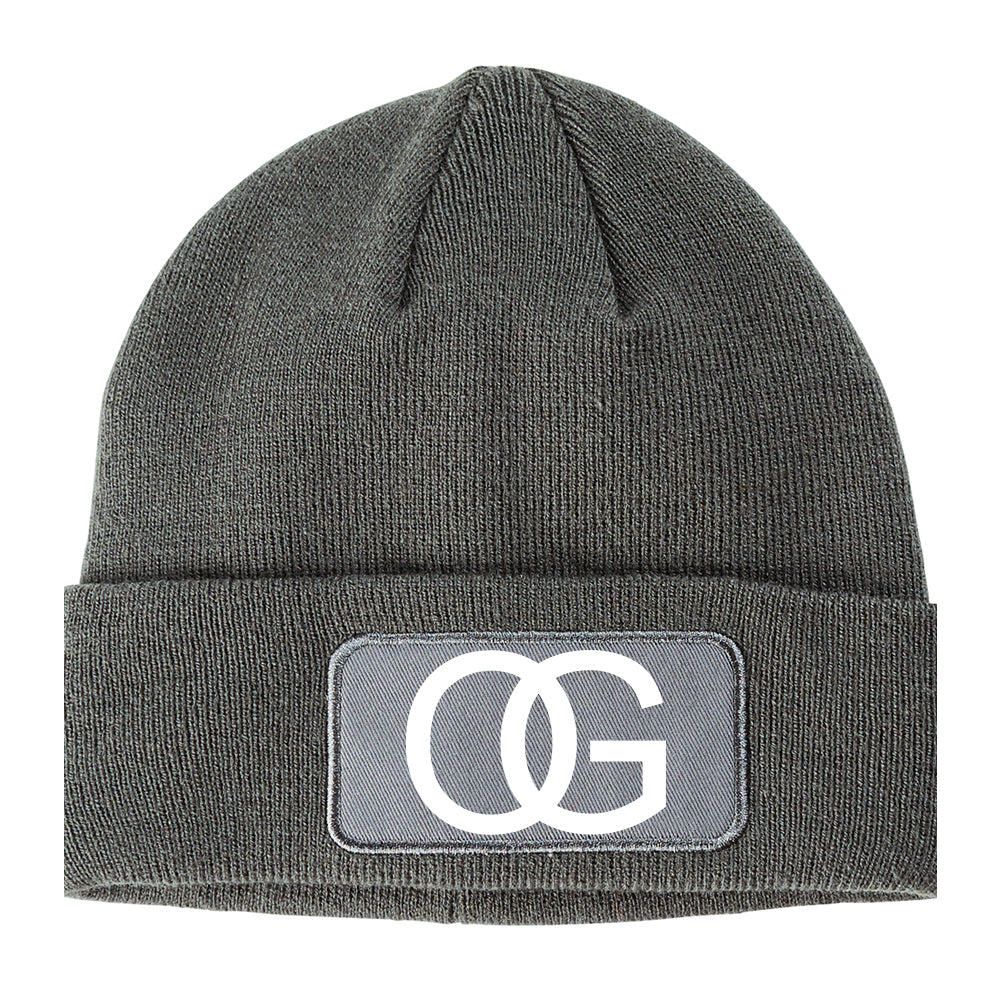 OG Original Gangster Winter Knit Beanie Hat Grey