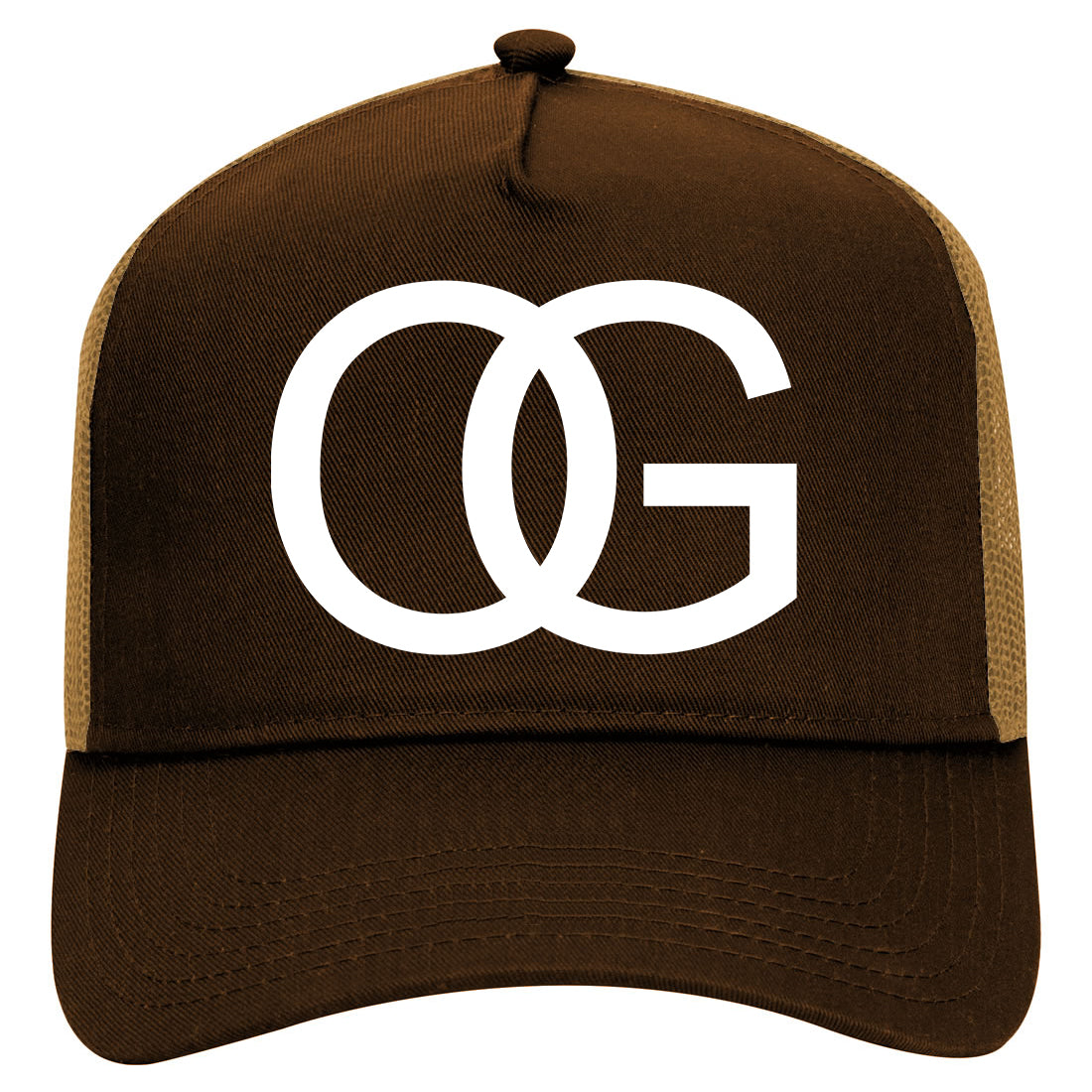 OG Original Gangsta Mens Mesh Trucker Hat Brown