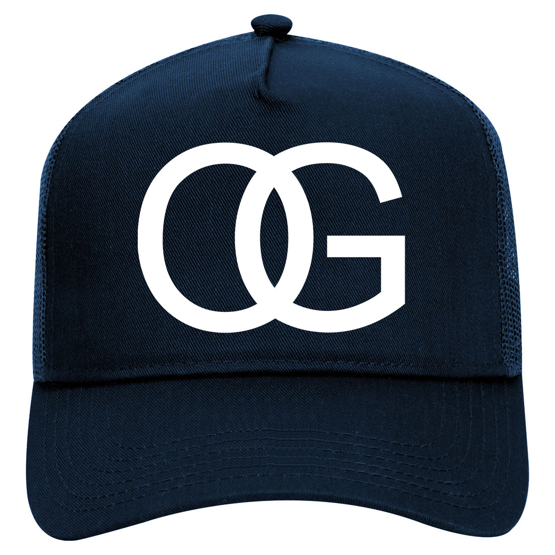 OG Original Gangsta Mens Mesh Trucker Hat Navy Blue