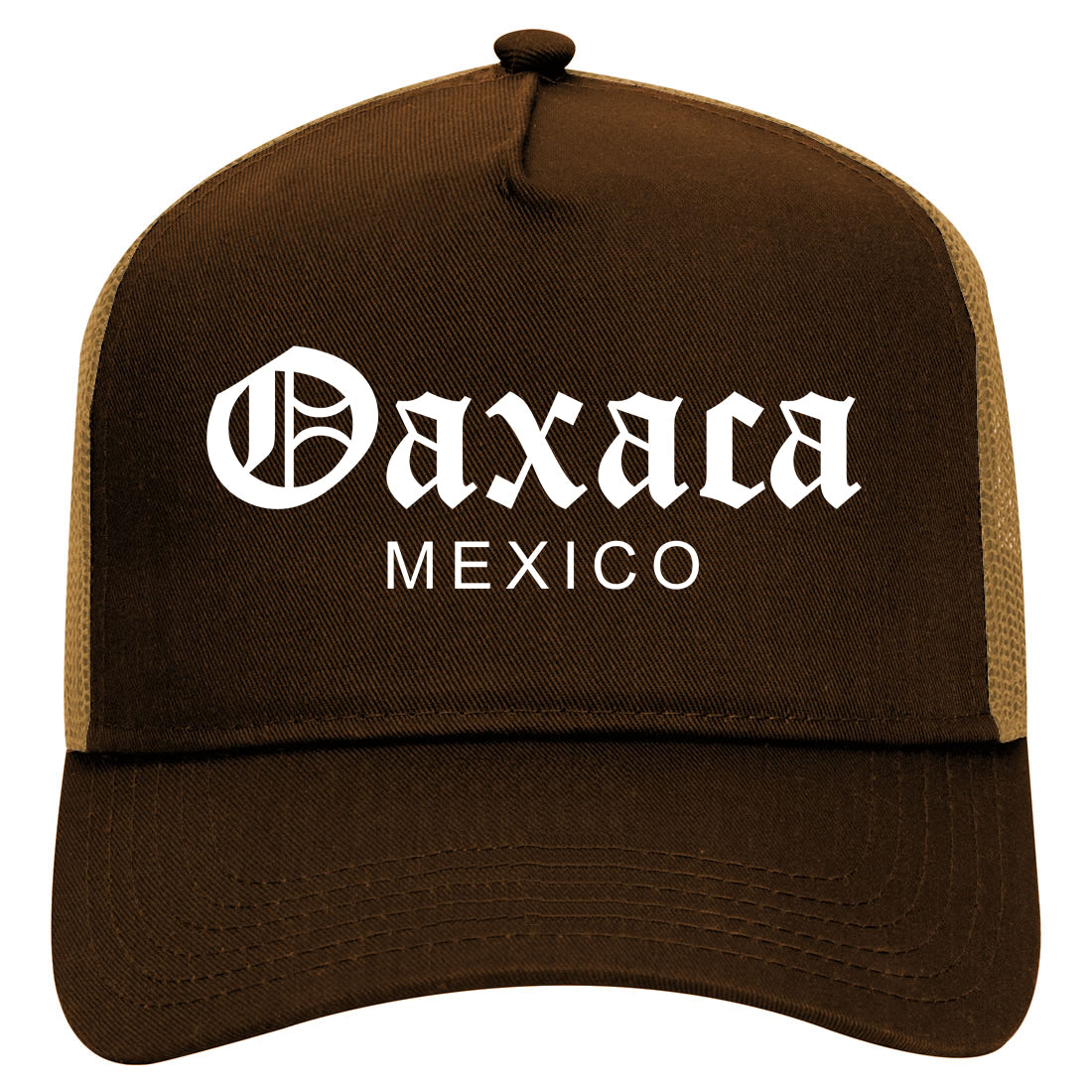 Oaxaca Mexico Mens Mesh Trucker Hat Brown