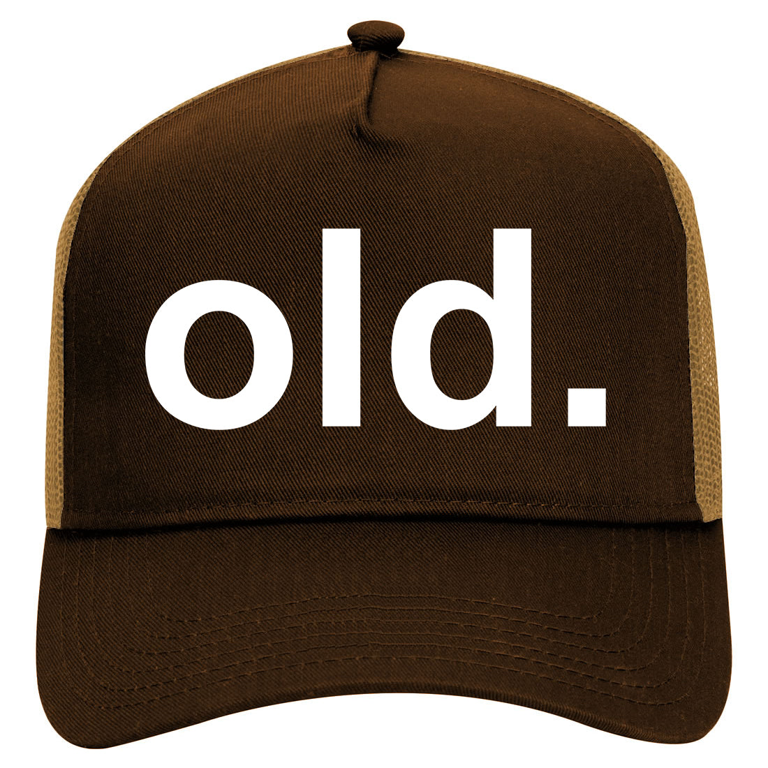Old Funny Grandpa Grandfather Mens Mesh Trucker Hat Brown