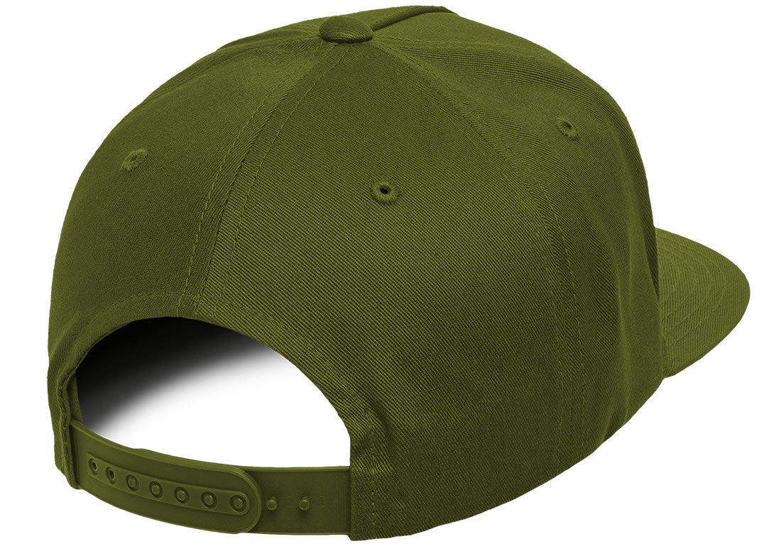 Blank Olive Green Adult Men's 5 Panel Snapback Hat Back