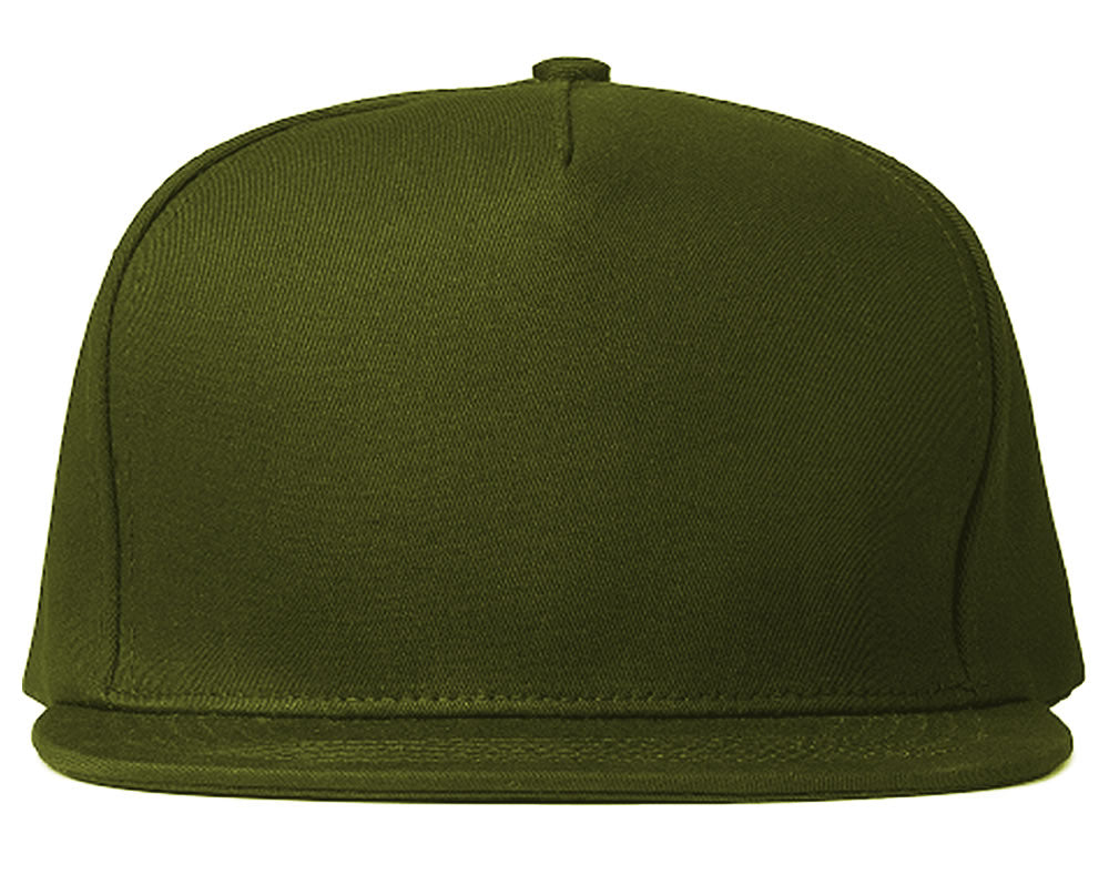 Blank Olive Green Adult Men's 5 Panel Snapback Hat