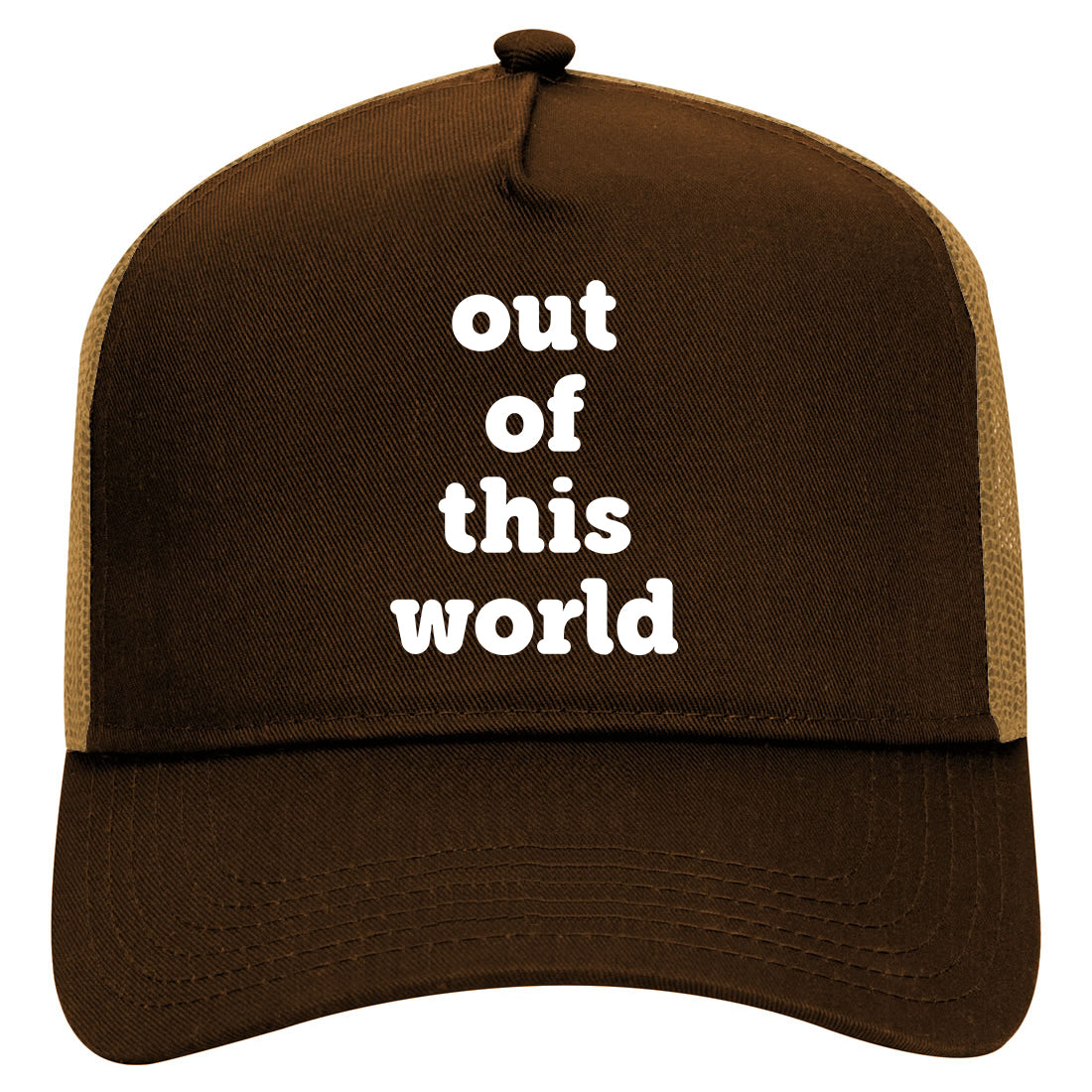 Out Of This World Space Galaxy Mens Mesh Trucker Hat Brown