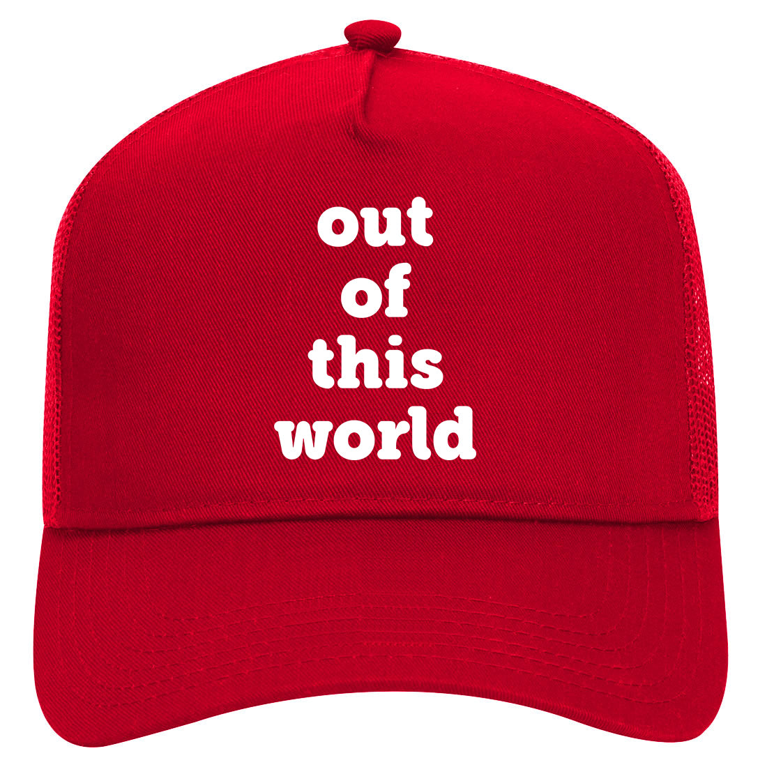 Out Of This World Space Galaxy Mens Mesh Trucker Hat Red