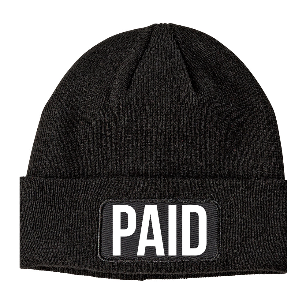 PAID Winter Knit Adult Beanie Hat Black