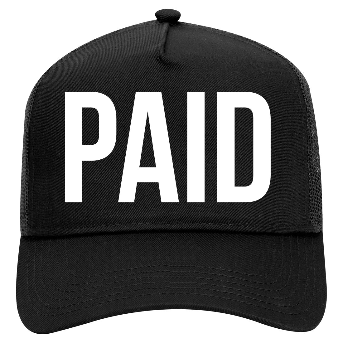 PAID Mens Mesh Trucker Hat Black