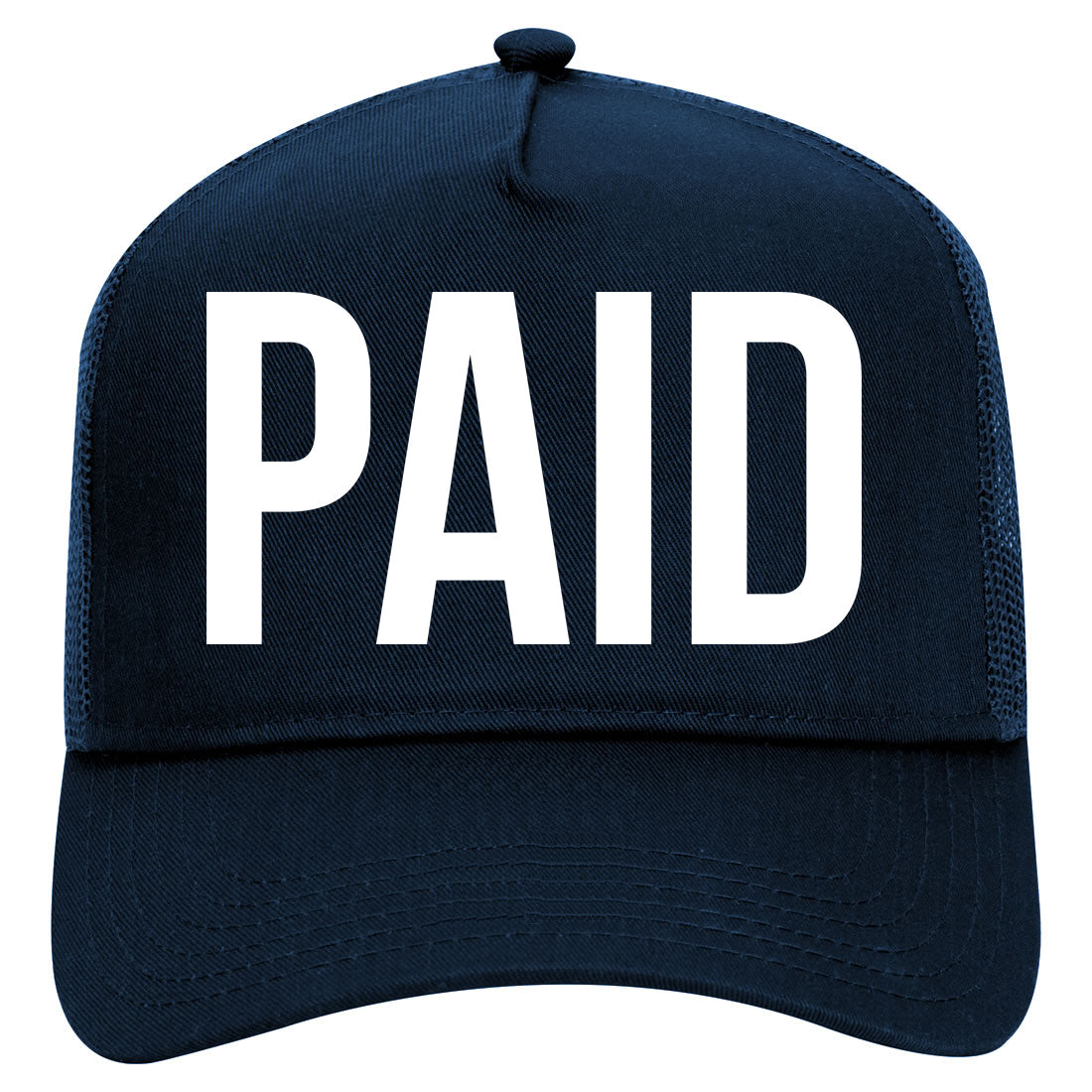 PAID Mens Mesh Trucker Hat Navy Blue