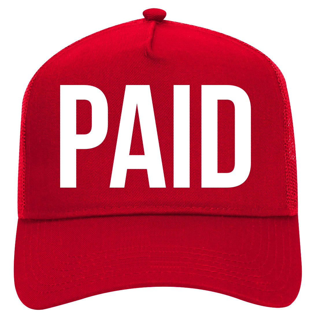 PAID Mens Mesh Trucker Hat Red
