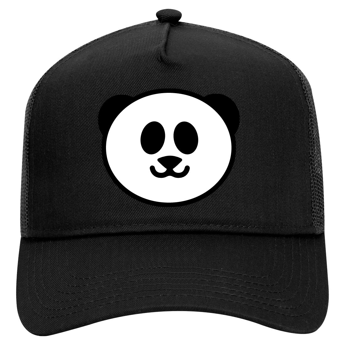 Panda Bear Mens Mesh Trucker Hat Black