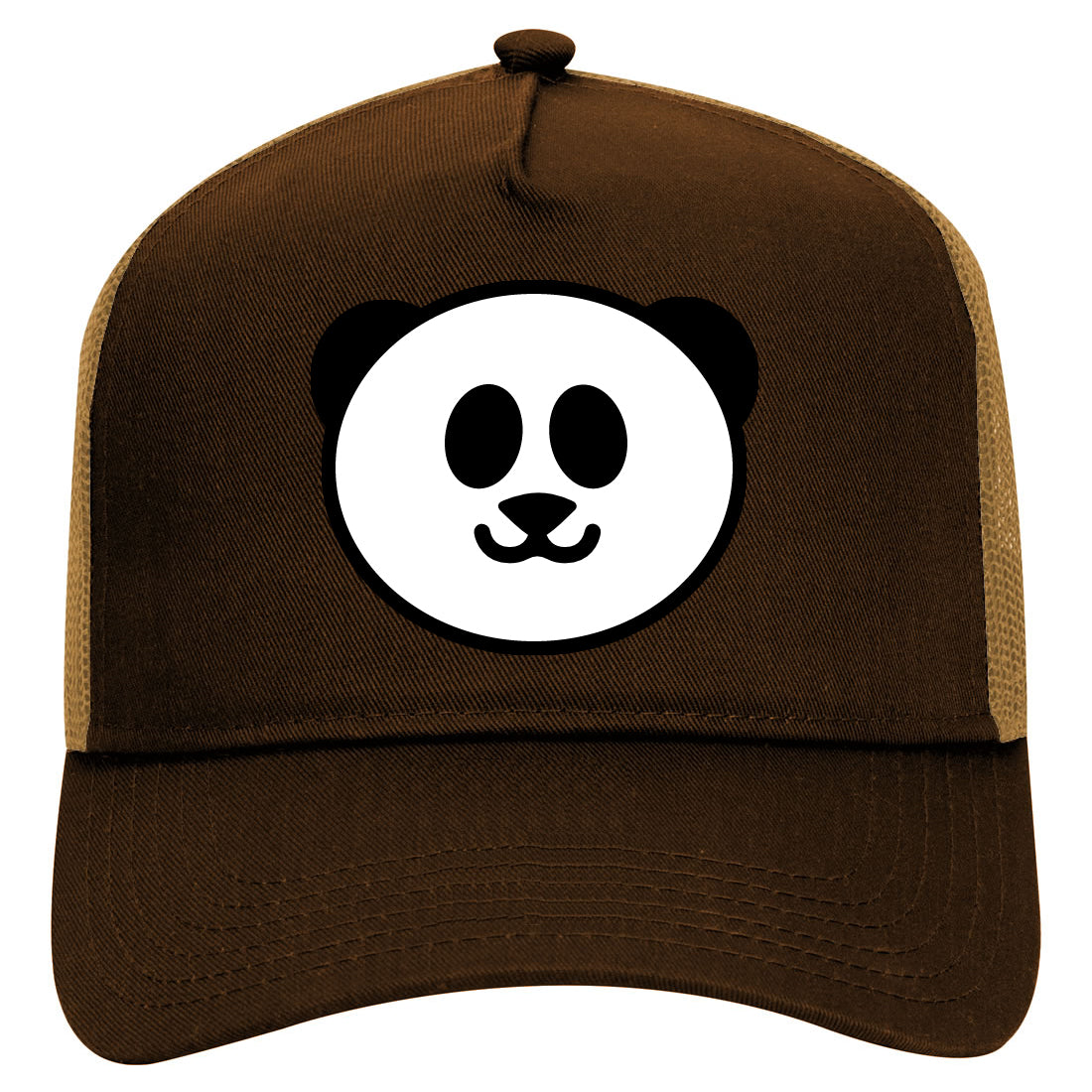 Panda Bear Mens Mesh Trucker Hat Brown