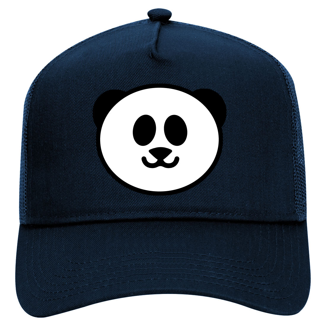 Panda Bear Mens Mesh Trucker Hat Navy Blue
