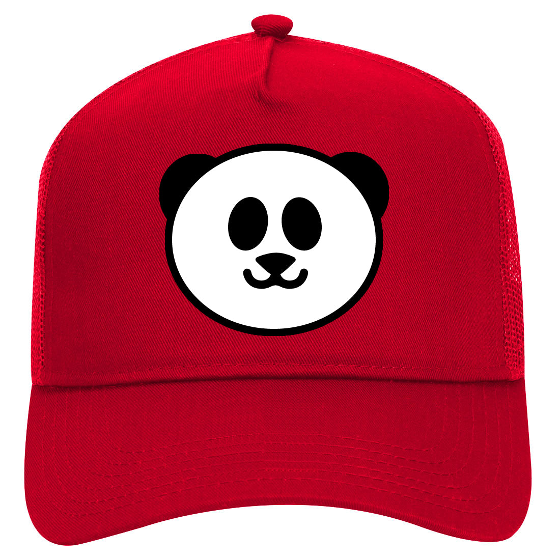 Panda Bear Mens Mesh Trucker Hat Red