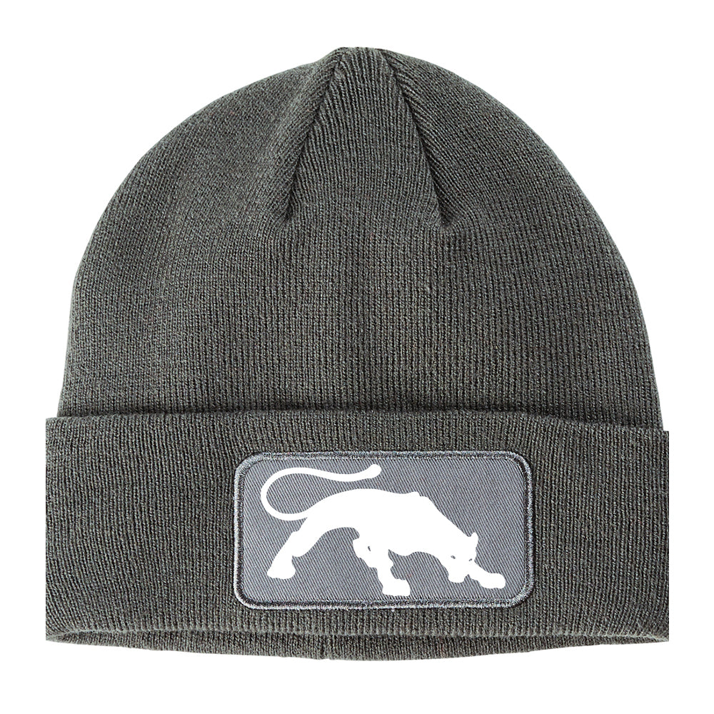 Panther Winter Knit Adult Beanie Hat Grey