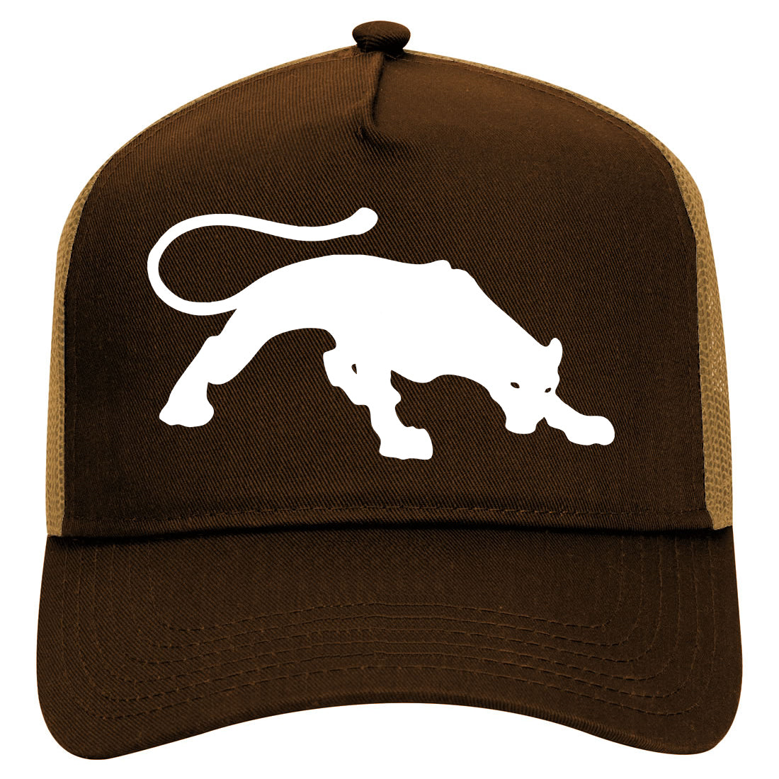 Panther Mens Mesh Trucker Hat Brown