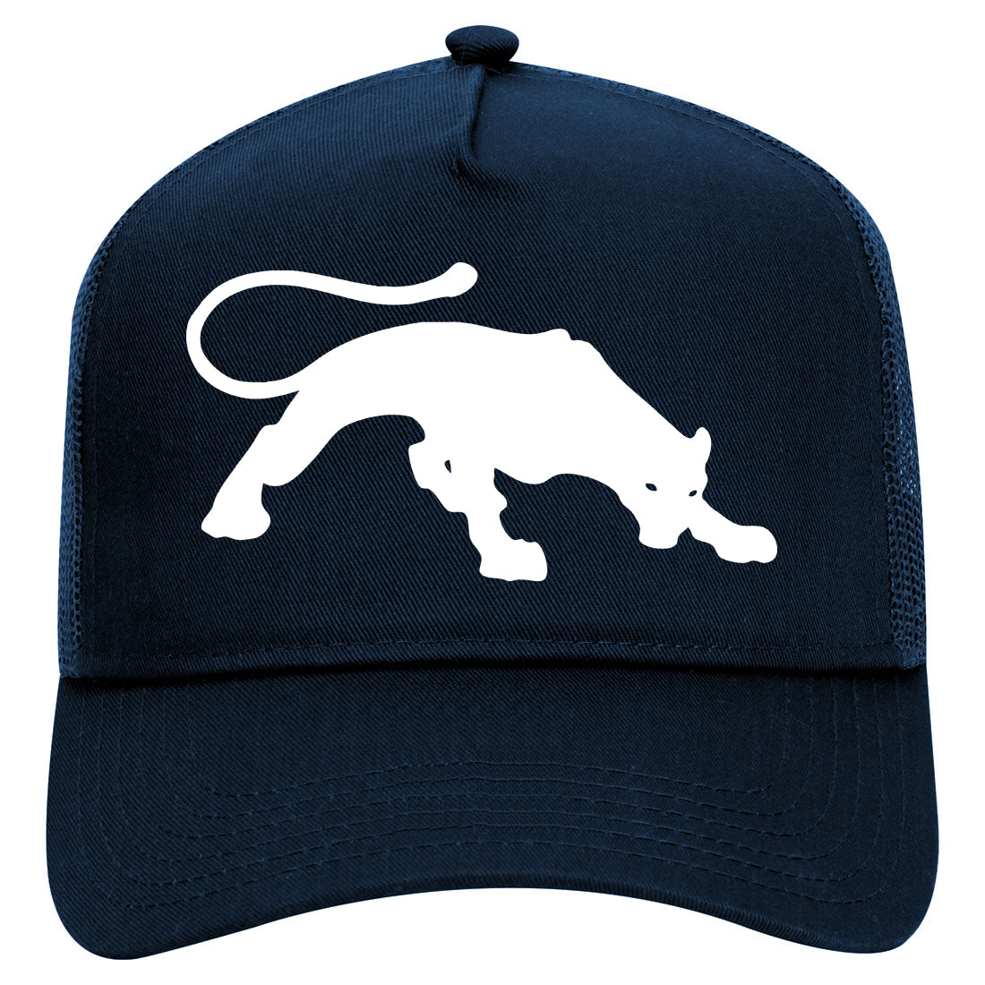 Panther Mens Mesh Trucker Hat Navy Blue