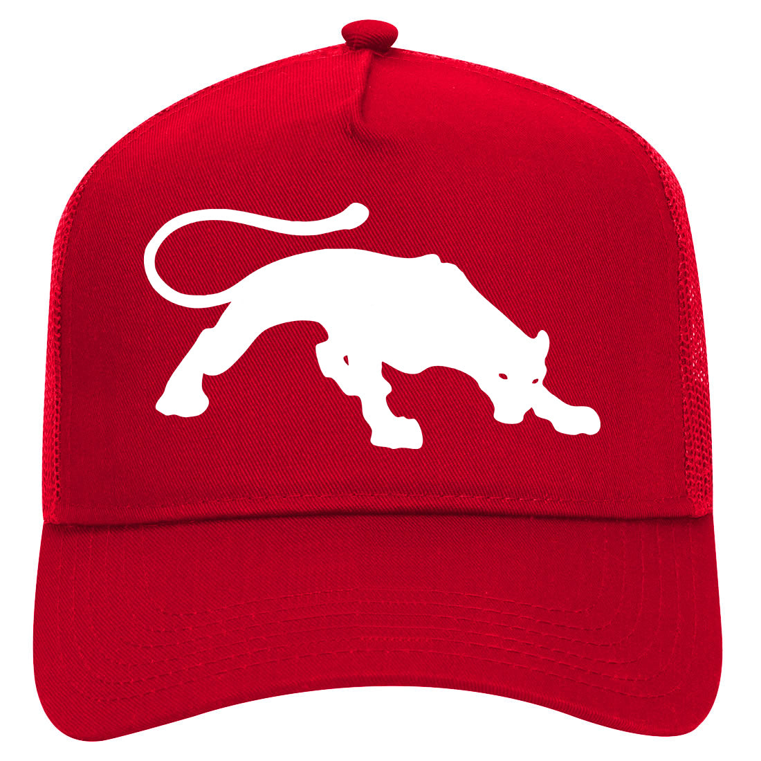 Panther Mens Mesh Trucker Hat Red