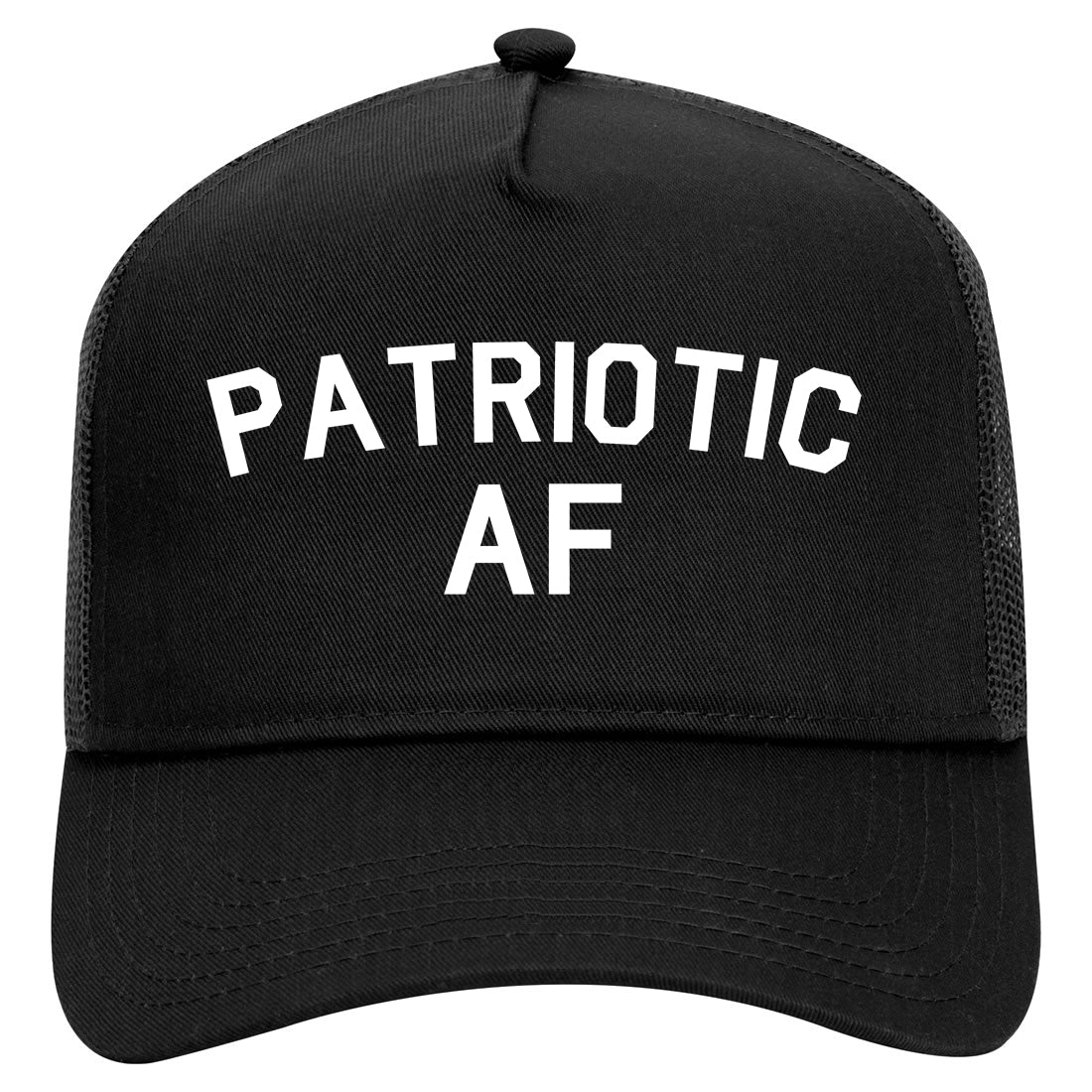 Patriotic AF American Mens Mesh Trucker Hat Black