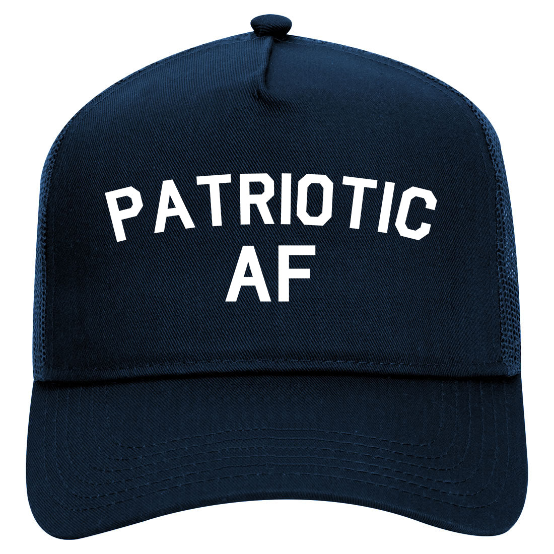 Patriotic AF American Mens Mesh Trucker Hat Navy Blue
