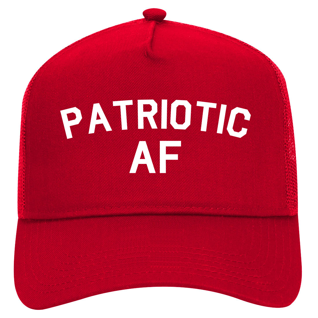 Patriotic AF American Mens Mesh Trucker Hat Red