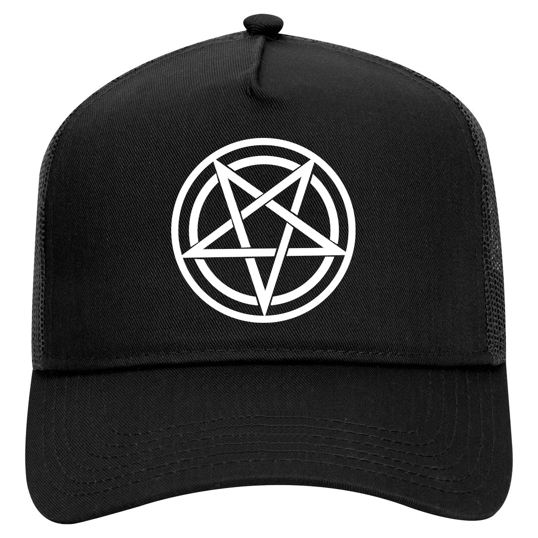 Pentagram Mens Mesh Trucker Hat Black
