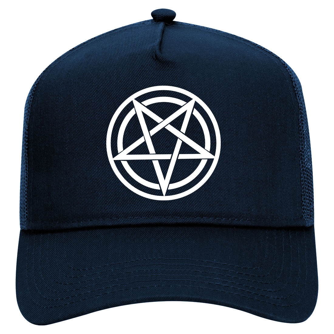 Pentagram Mens Mesh Trucker Hat Navy Blue