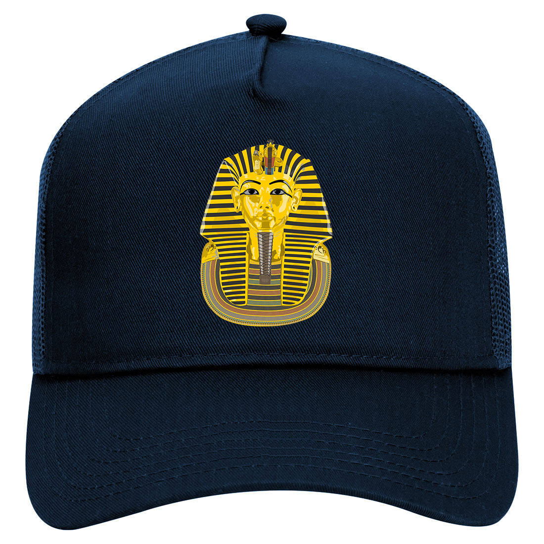 Pharaoh Egyptian Mens Mesh Trucker Hat Navy Blue