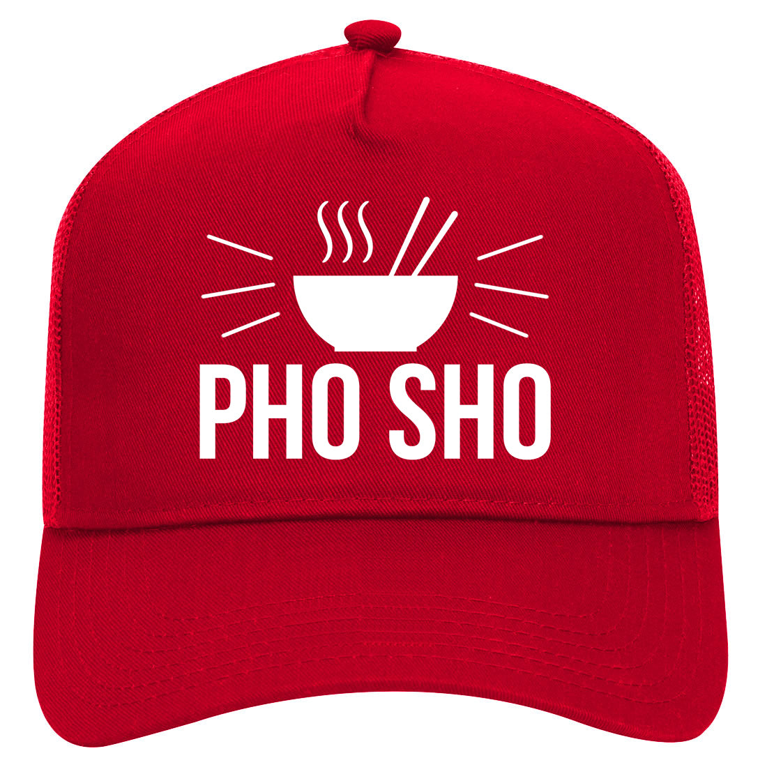 Pho Sho Vietnamese Food Mens Mesh Trucker Hat Red