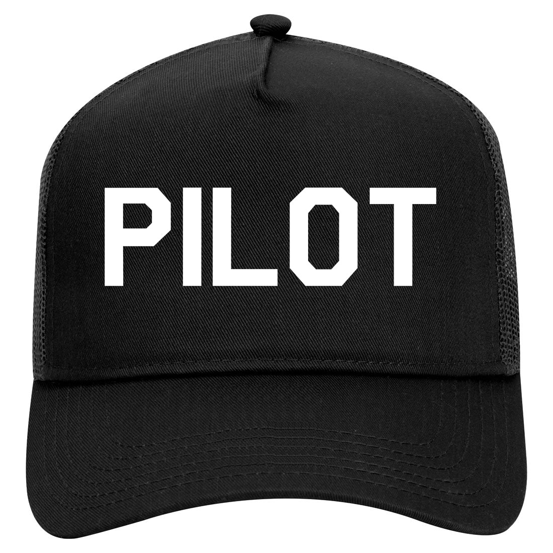 Pilot Mens Mesh Trucker Hat Black