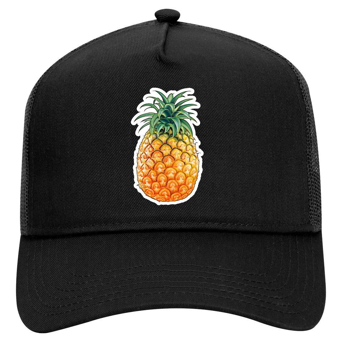 Pineapple Fruit Mens Mesh Trucker Hat Black