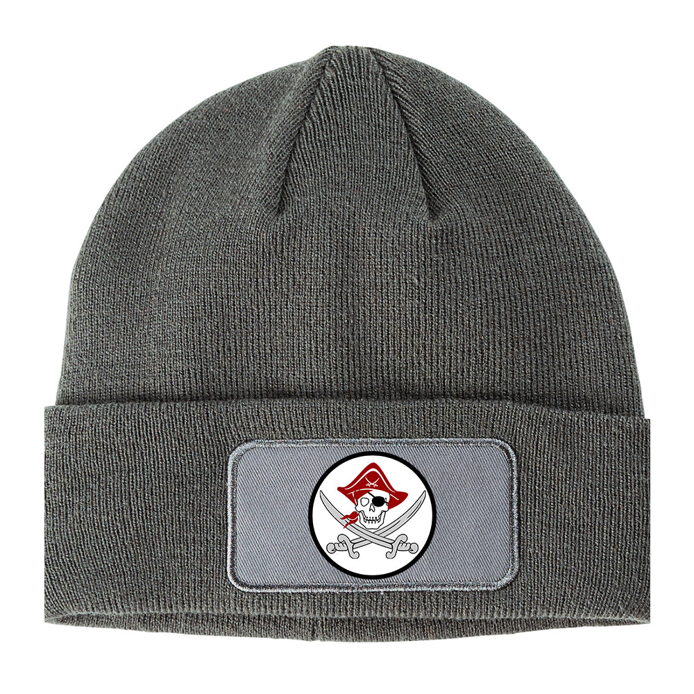 Pirate Captain And Swords Winter Knit Adult Beanie Hat Grey