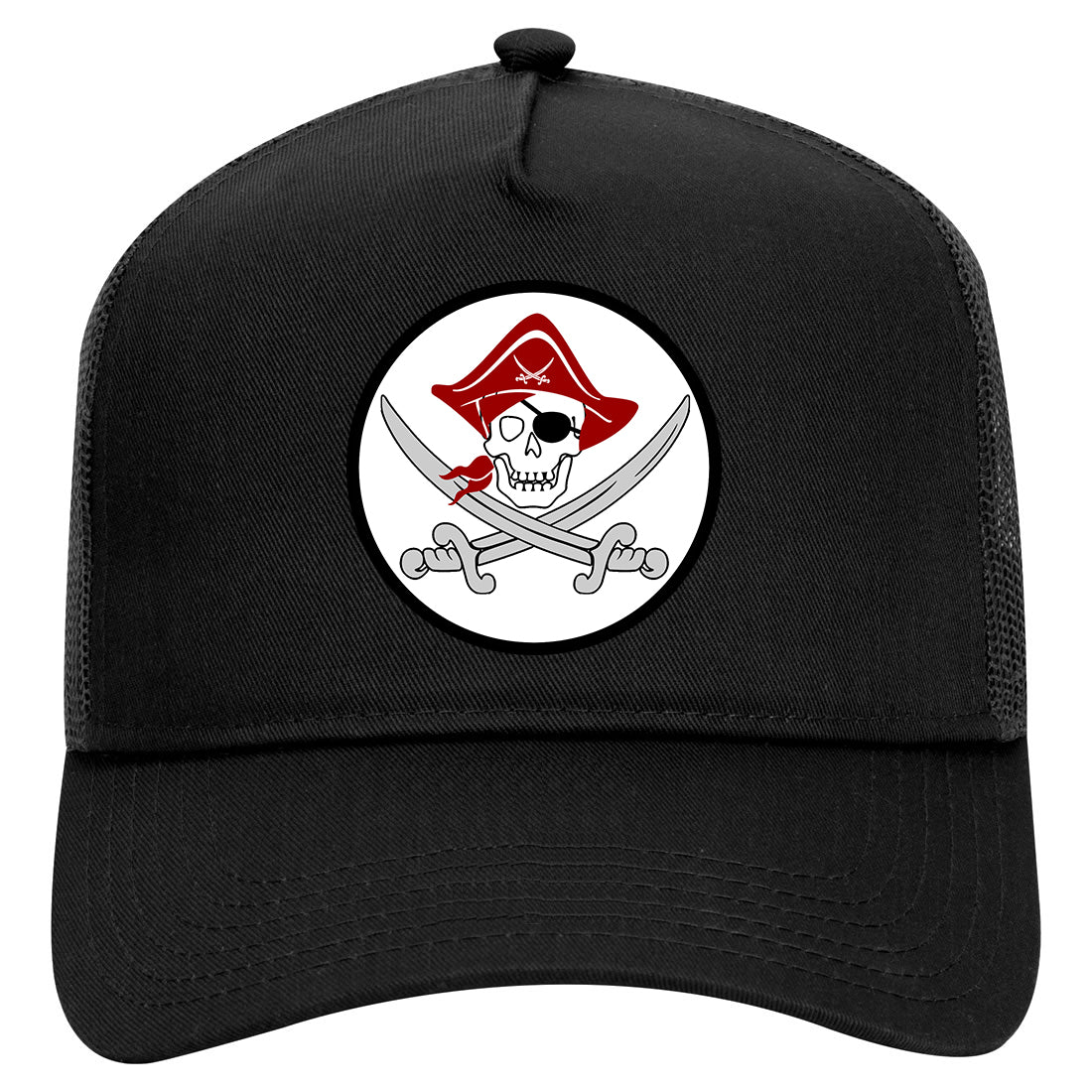 Pirate Captain And Swords Mens Mesh Trucker Hat Black