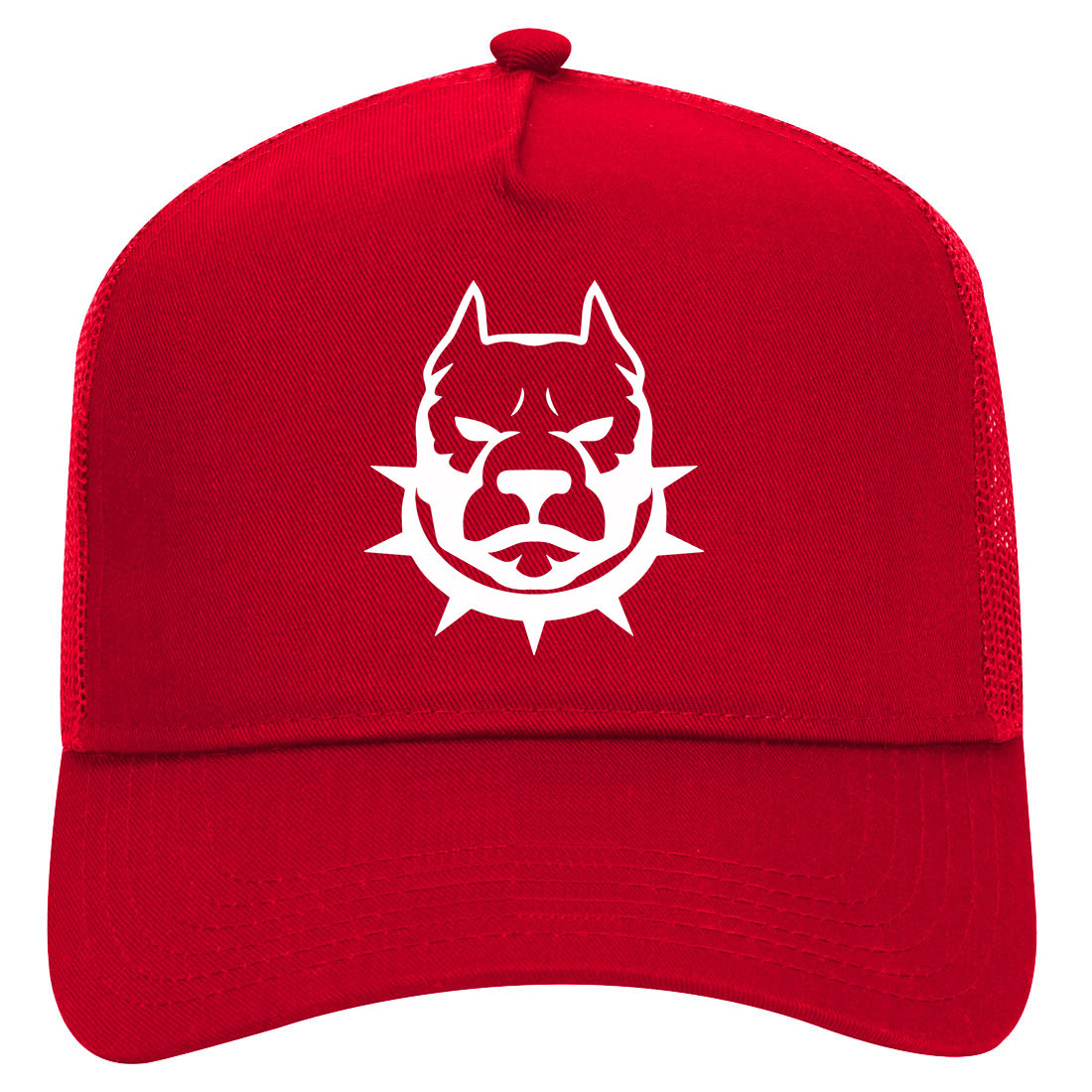 Pitbull Dad Mens Mesh Trucker Hat Red