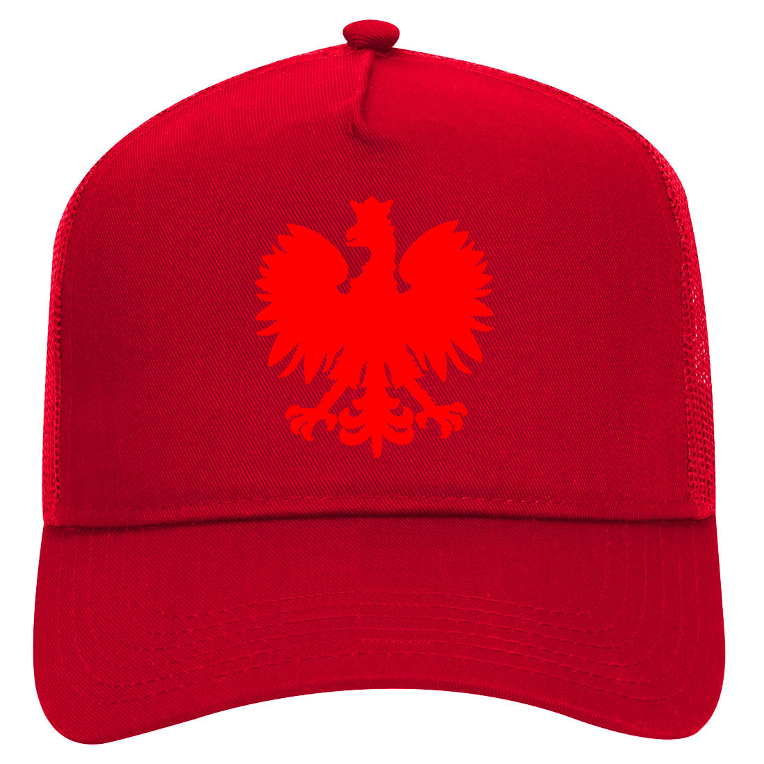 Poland Eagle Polish Pride Polska Big Mens Mesh Trucker Hat Red