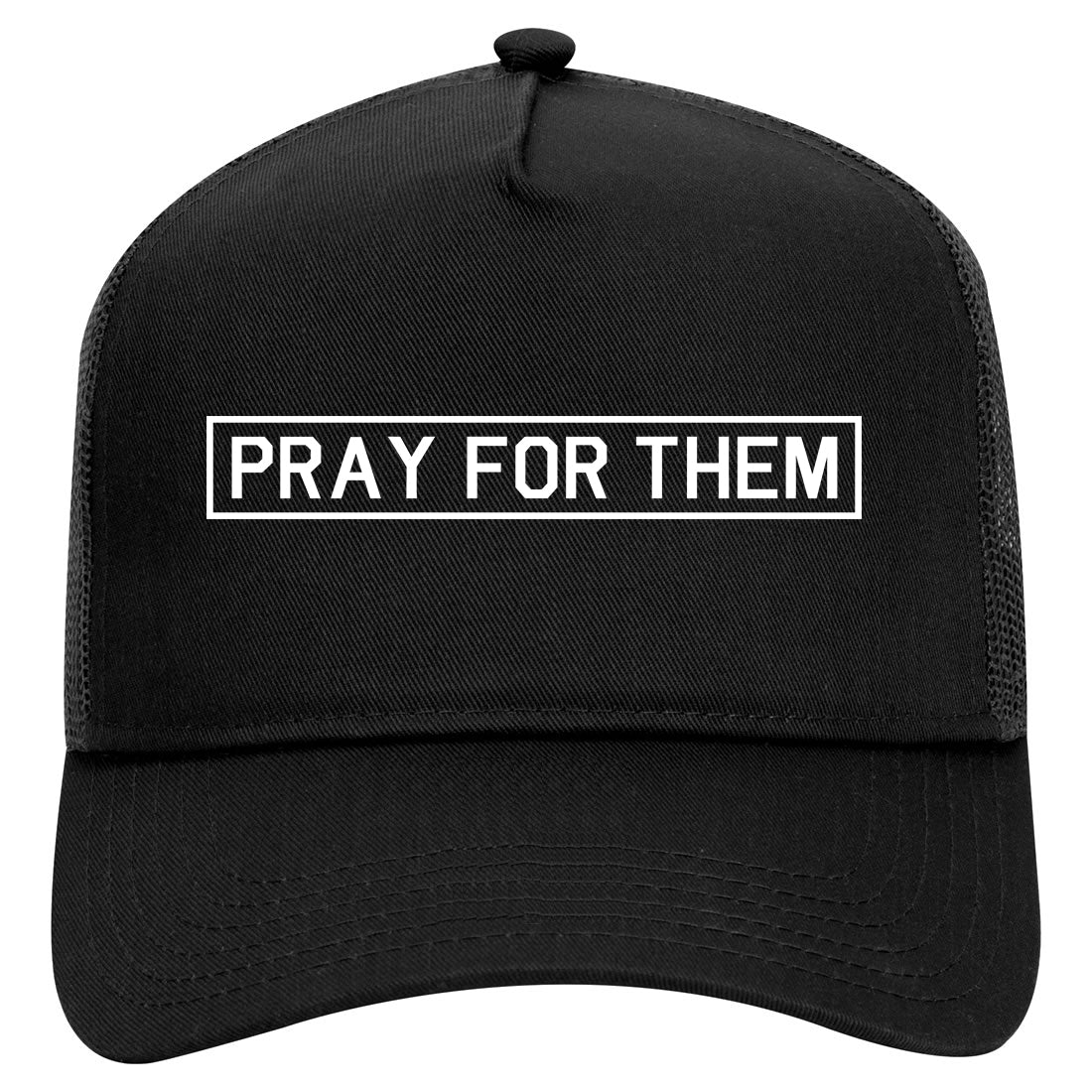 Pray For Them Mens Mesh Trucker Hat Black