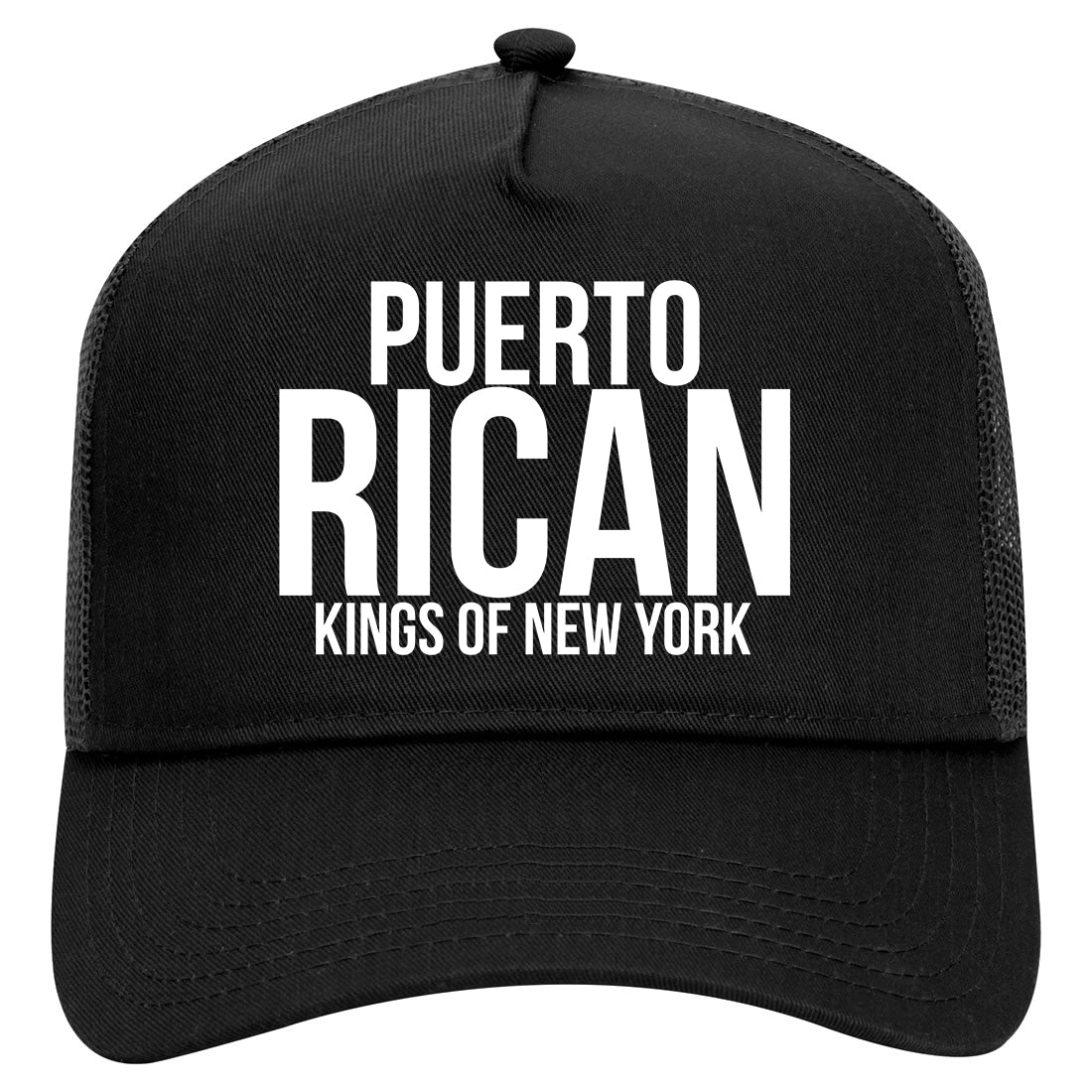 Puerto Rican New York Mens Mesh Trucker Hat Black