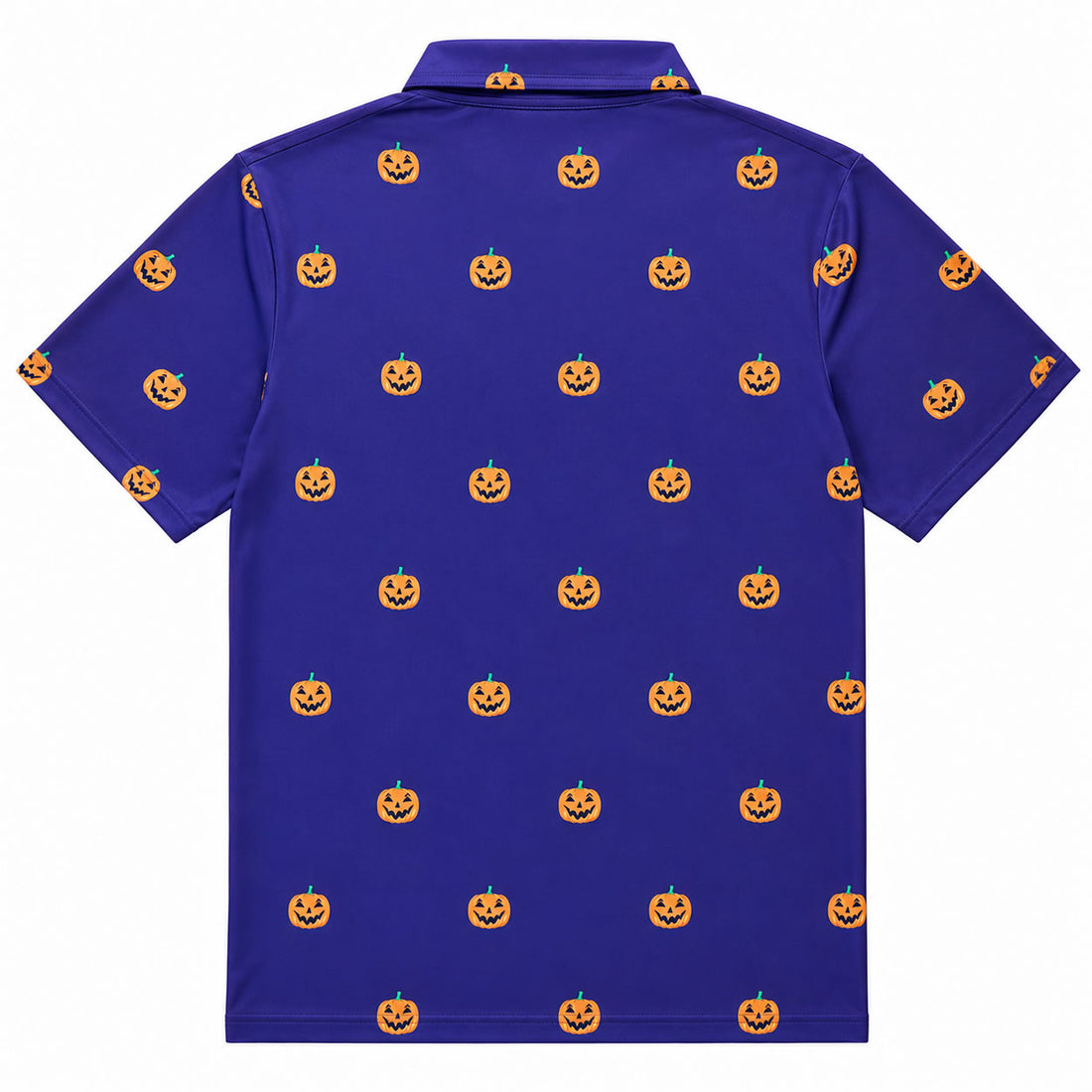 Purple Jack-O-Lantern Men's Golf Polo Shirt Back