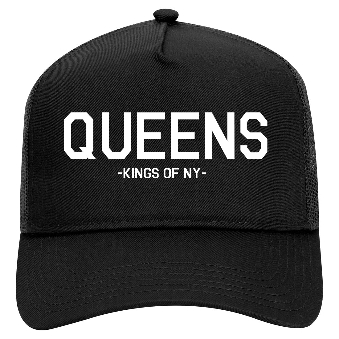 Queens NY New York Mens Mesh Trucker Hat Black