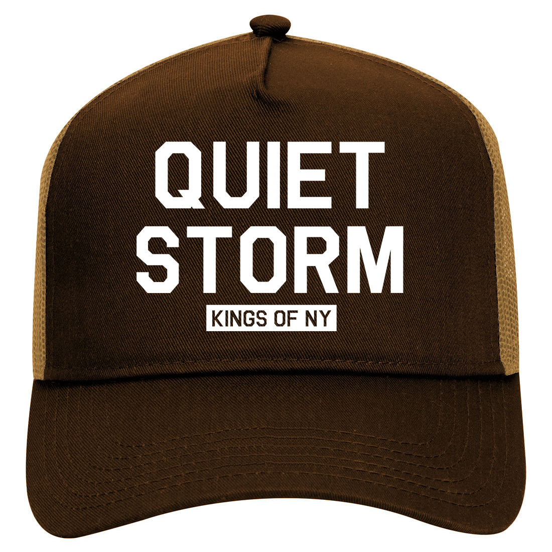 Quiet Storm Kings Of NY Mens Mesh Trucker Hat Brown