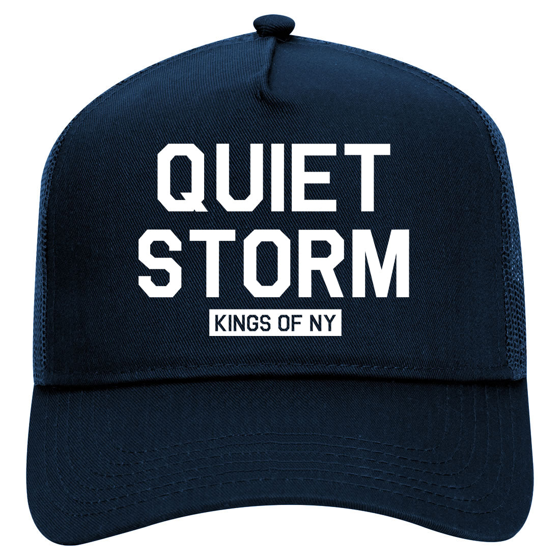 Quiet Storm Kings Of NY Mens Mesh Trucker Hat Navy Blue