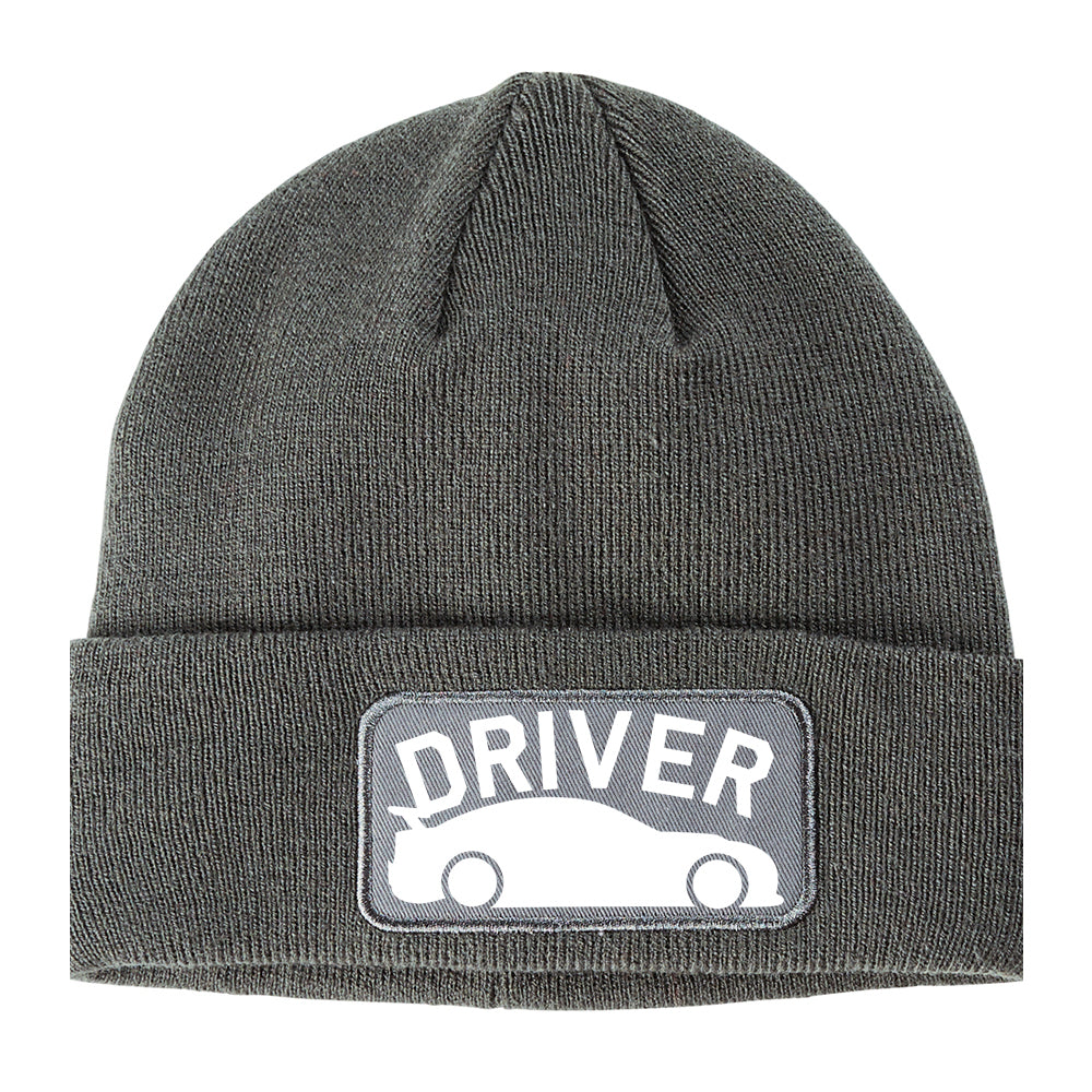 Race Car Driver Drive Winter Knit Adult Beanie Hat Grey