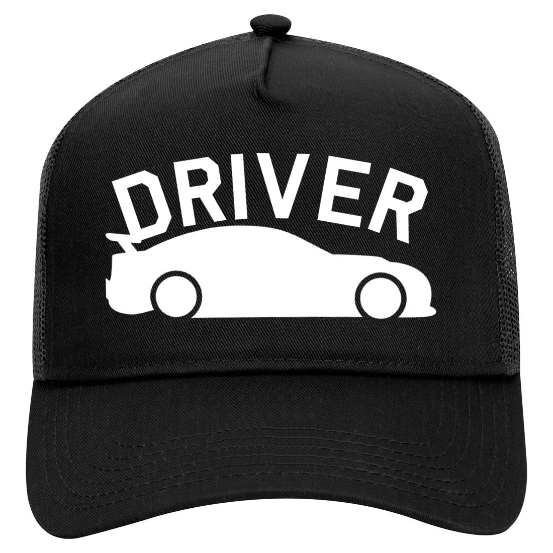 Race Car Driver Drive Mens Mesh Trucker Hat Black