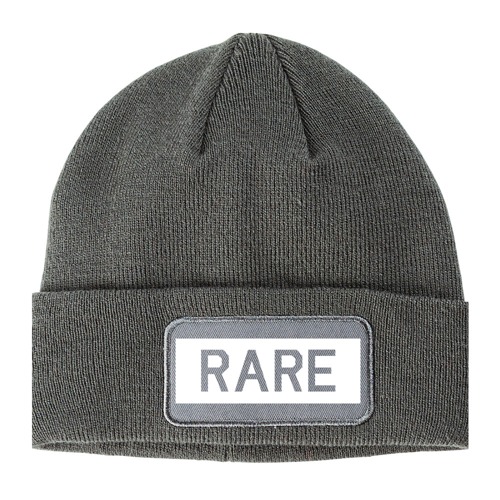 Rare Box College Winter Knit Adult Beanie Hat Grey