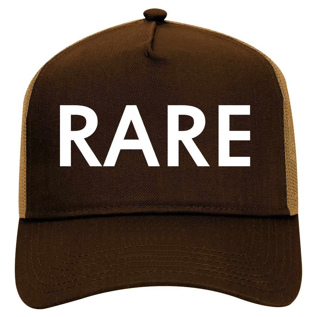 Rare Mens Mesh Trucker Hat Brown