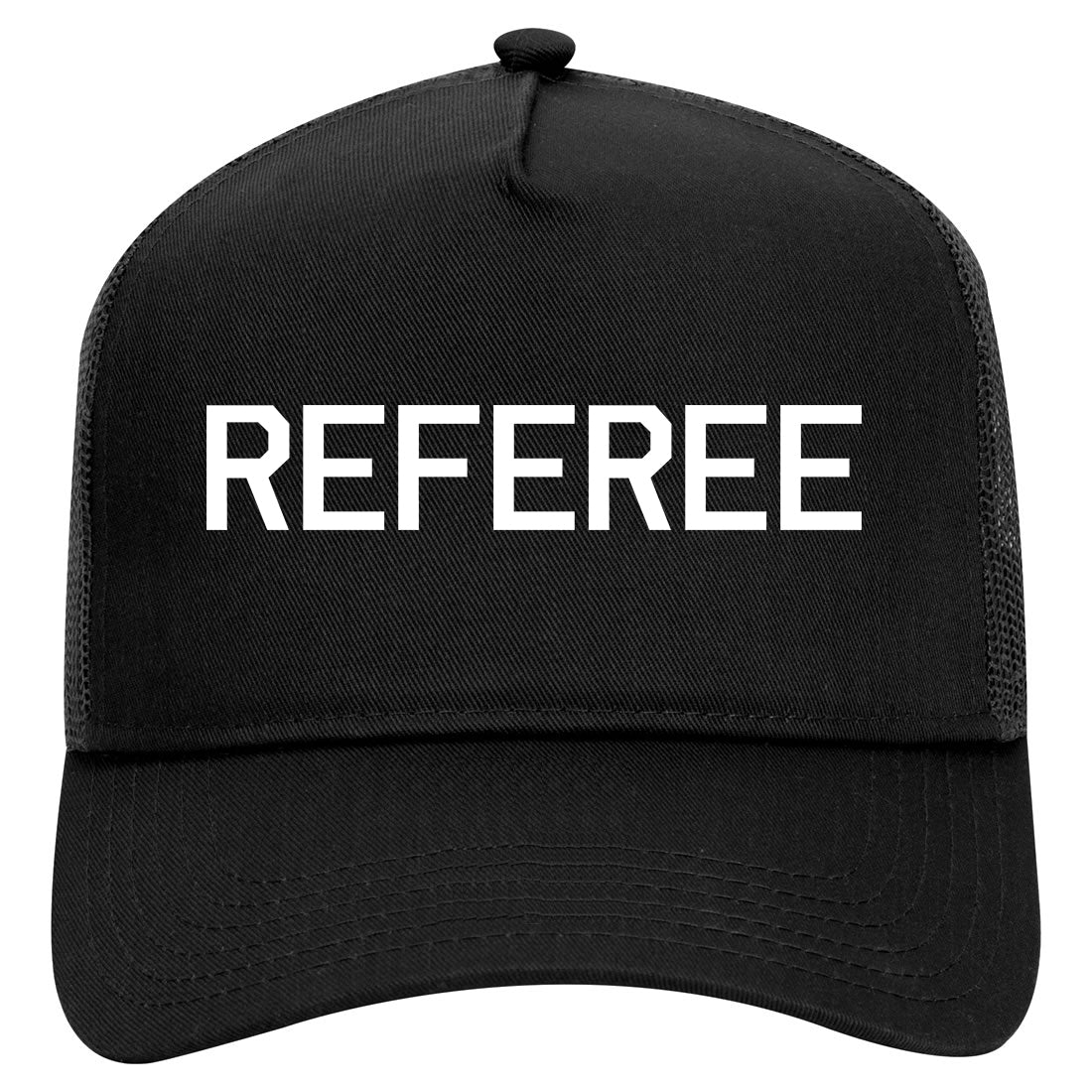 Referee Soccer Football Mens Mesh Trucker Hat Black
