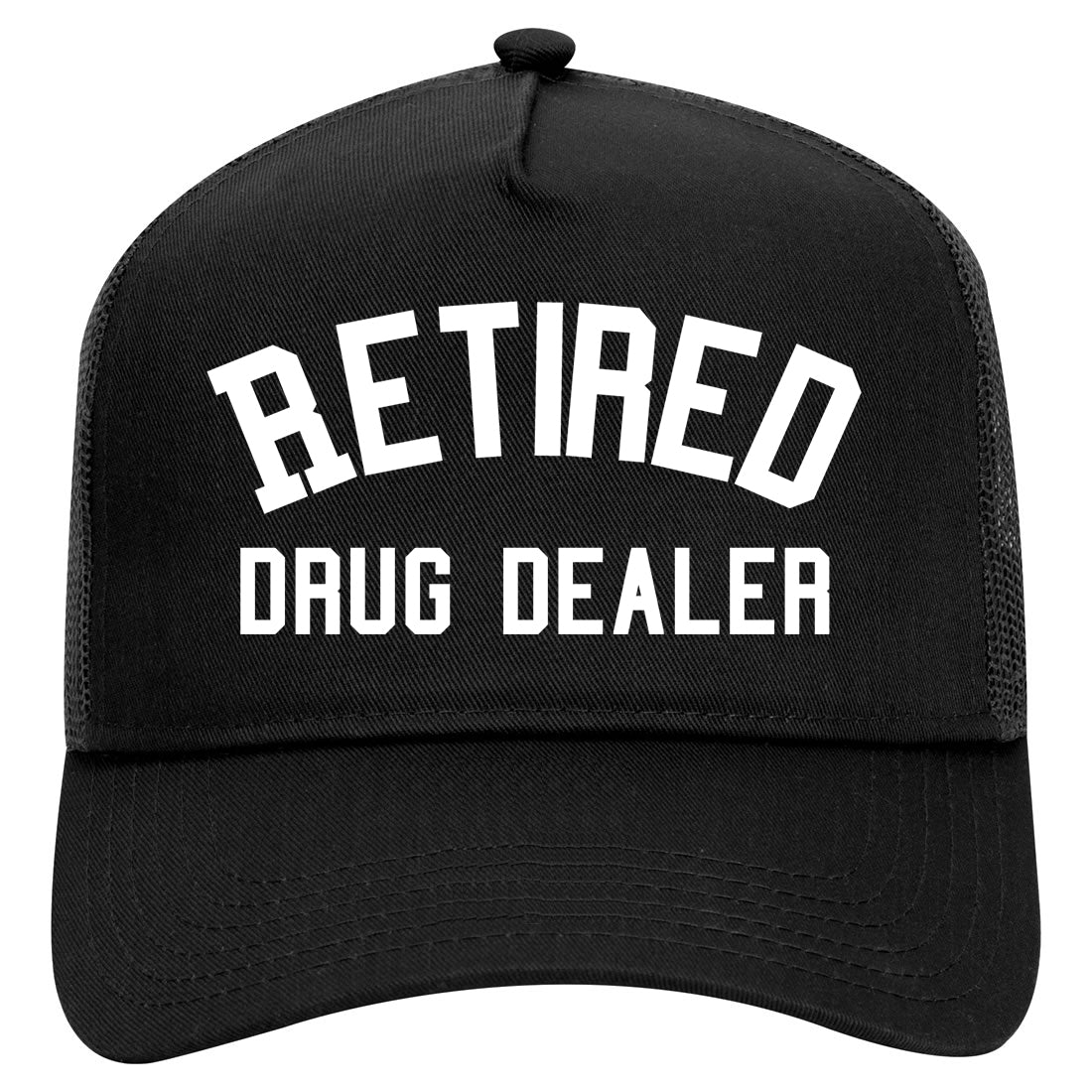 Retired Drug Dealer Mens Mesh Trucker Hat Black