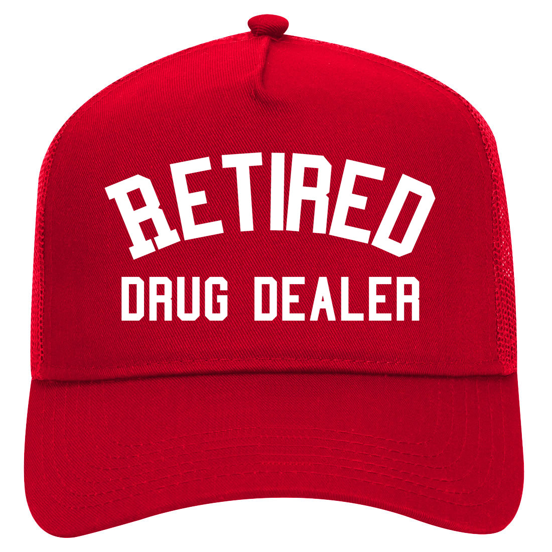 Retired Drug Dealer Mens Mesh Trucker Hat Red