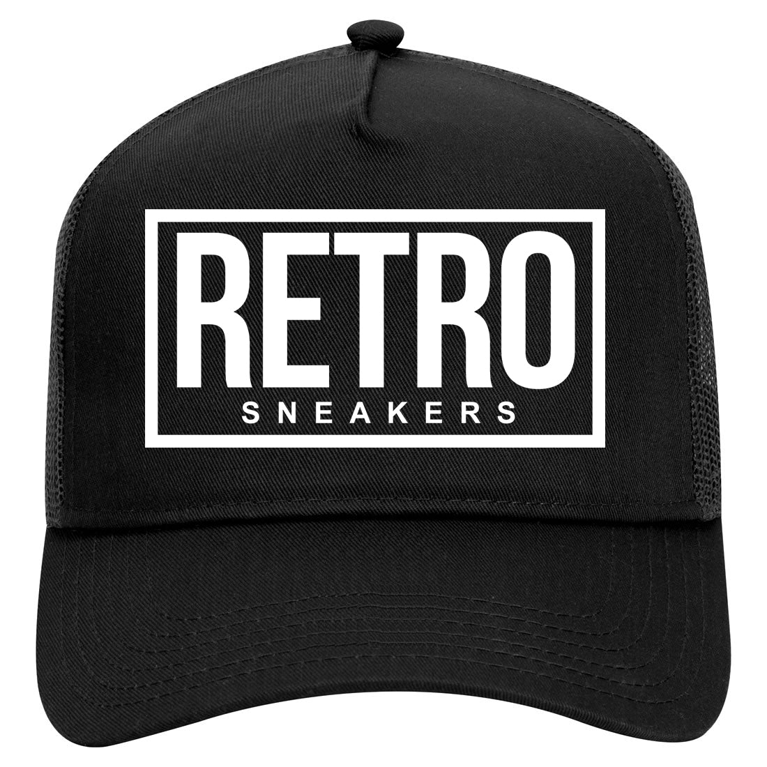 Retro Sneakers Mens Mesh Trucker Hat Black