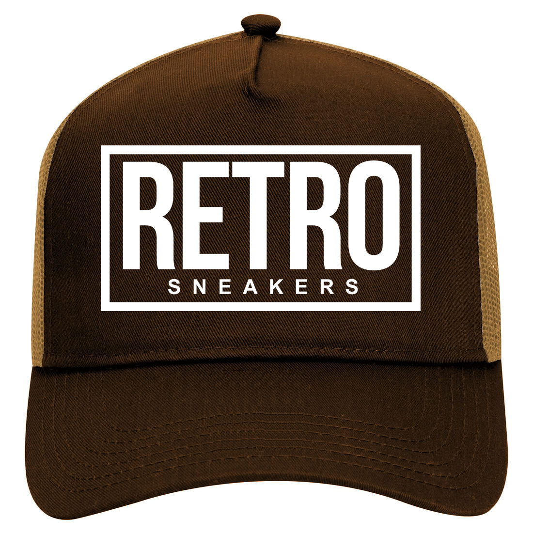 Retro Sneakers Mens Mesh Trucker Hat Brown